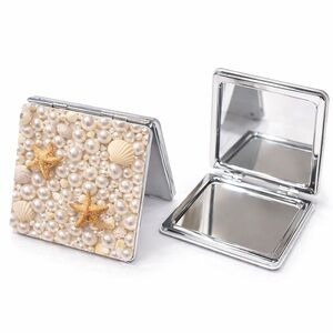 Seashell Pearl Compact Mirror (1 mirror)